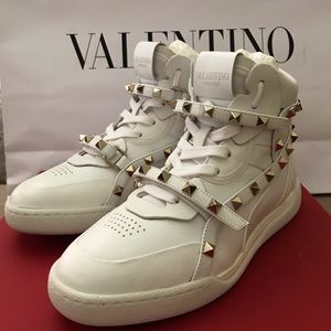 Valentino Garavani white rockstud hightops